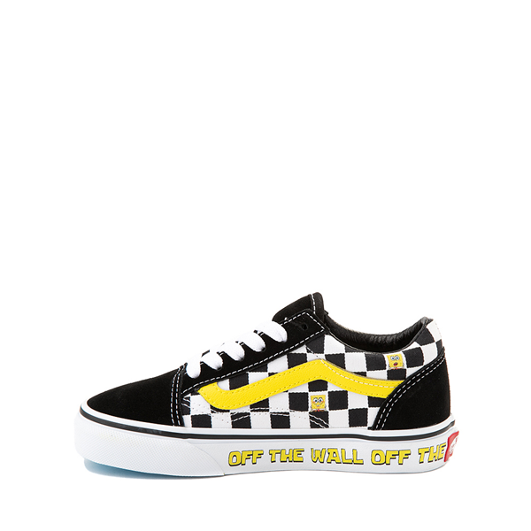 alternate view Vans x SpongeBob SquarePants™ Old Skool Checkerboard Skate Shoe - Little Kid - BlackALT1