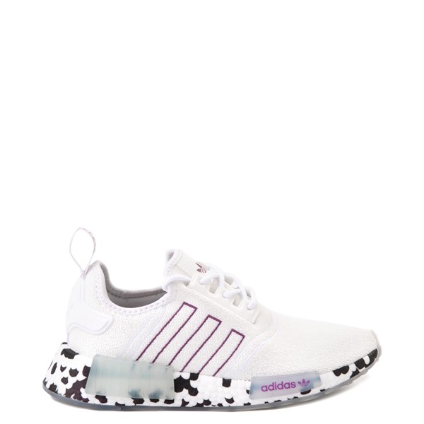 Main view of Womens adidas NMD R1 Speckle Athletic Shoe - White / Active Purple