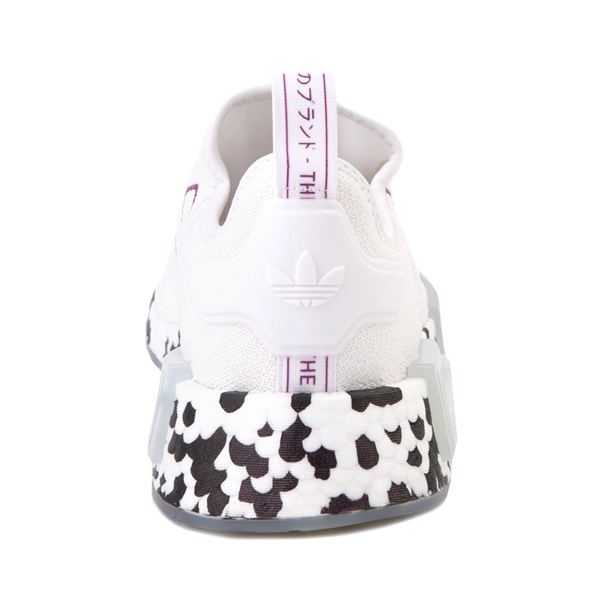 alternate view Womens adidas NMD R1 Speckle Athletic Shoe - White / Active PurpleALT4