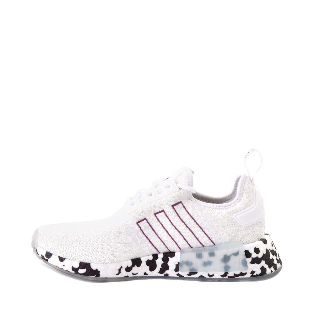 Womens adidas NMD R1 Speckle Athletic Shoe - White / Active Purple