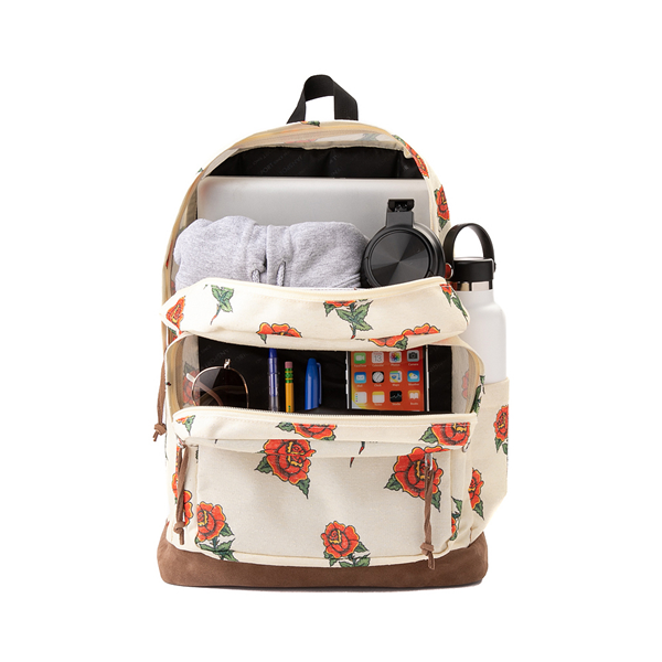 alternate view JanSport Right Pack Expressions Backpack - Off White / RosesALT1
