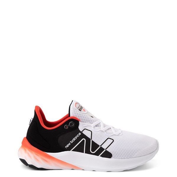 Main view of Mens New Balance Fresh Foam Roav Athletic Shoe - White / Black / Orange