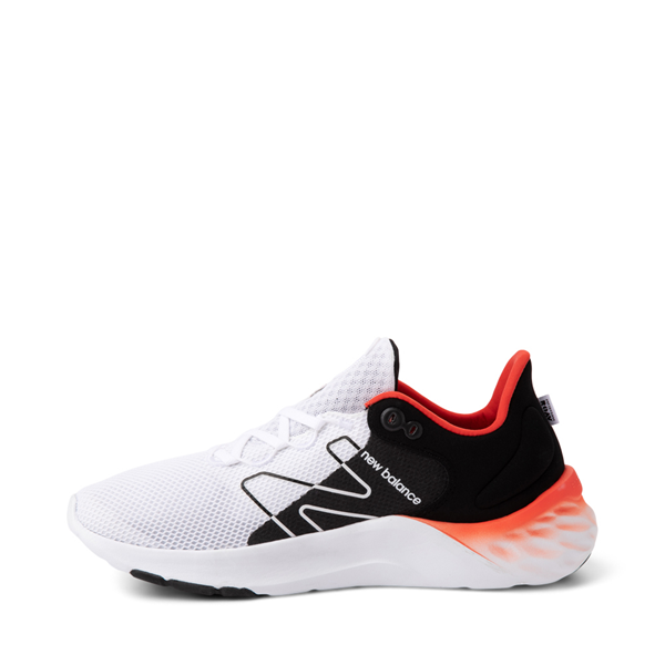alternate view Mens New Balance Fresh Foam Roav Athletic Shoe - White / Black / OrangeALT1