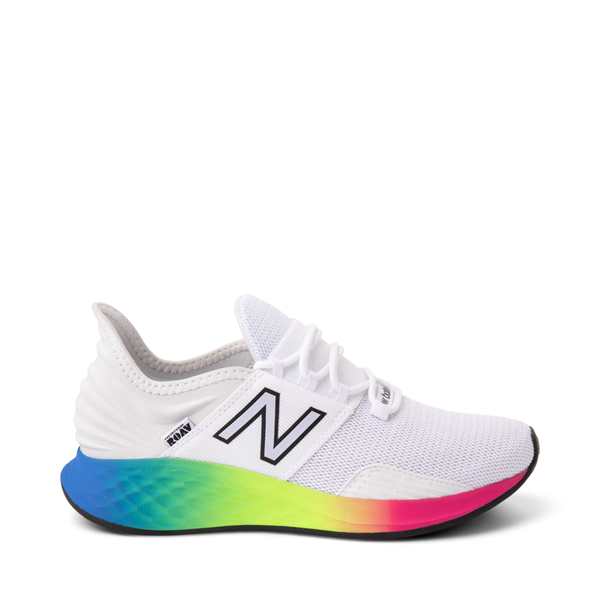 Main view of Womens New Balance Fresh Foam Roav Athletic Shoe - White / Rainbow