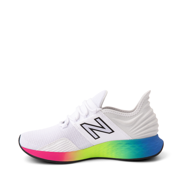 alternate view Womens New Balance Fresh Foam Roav Athletic Shoe - White / RainbowALT1