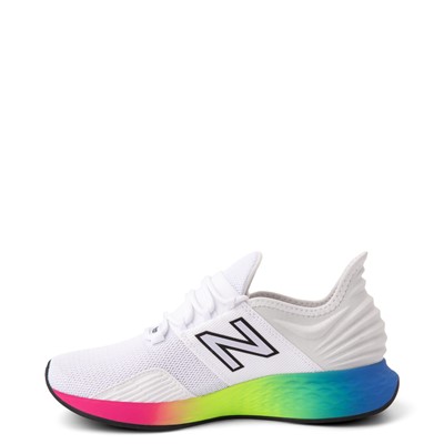 Alternate view of Womens New Balance Fresh Foam Roav Athletic Shoe - White / Rainbow