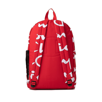 red and white champion backpack