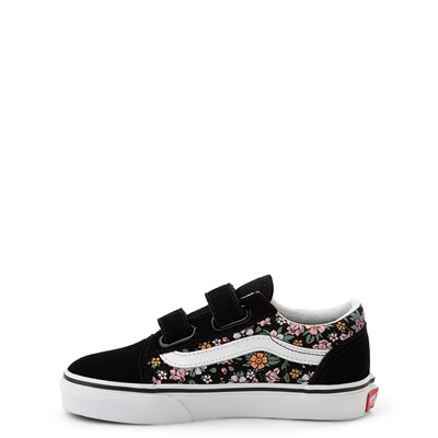 Alternate view of Vans Old Skool V Fun Floral Skate Shoe - Little Kid - Black