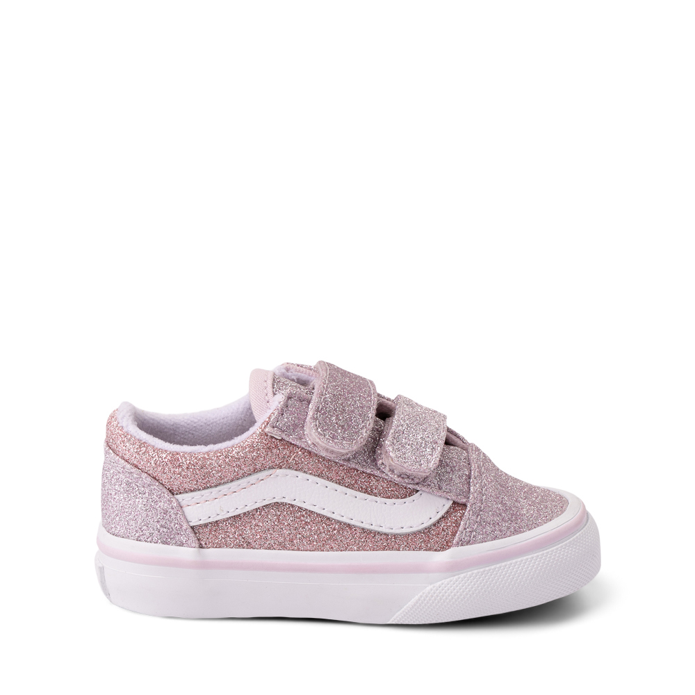 Vans Old Skool V Glitter Skate Shoe - Baby / Toddler - Orchid Ice / Powder Pink