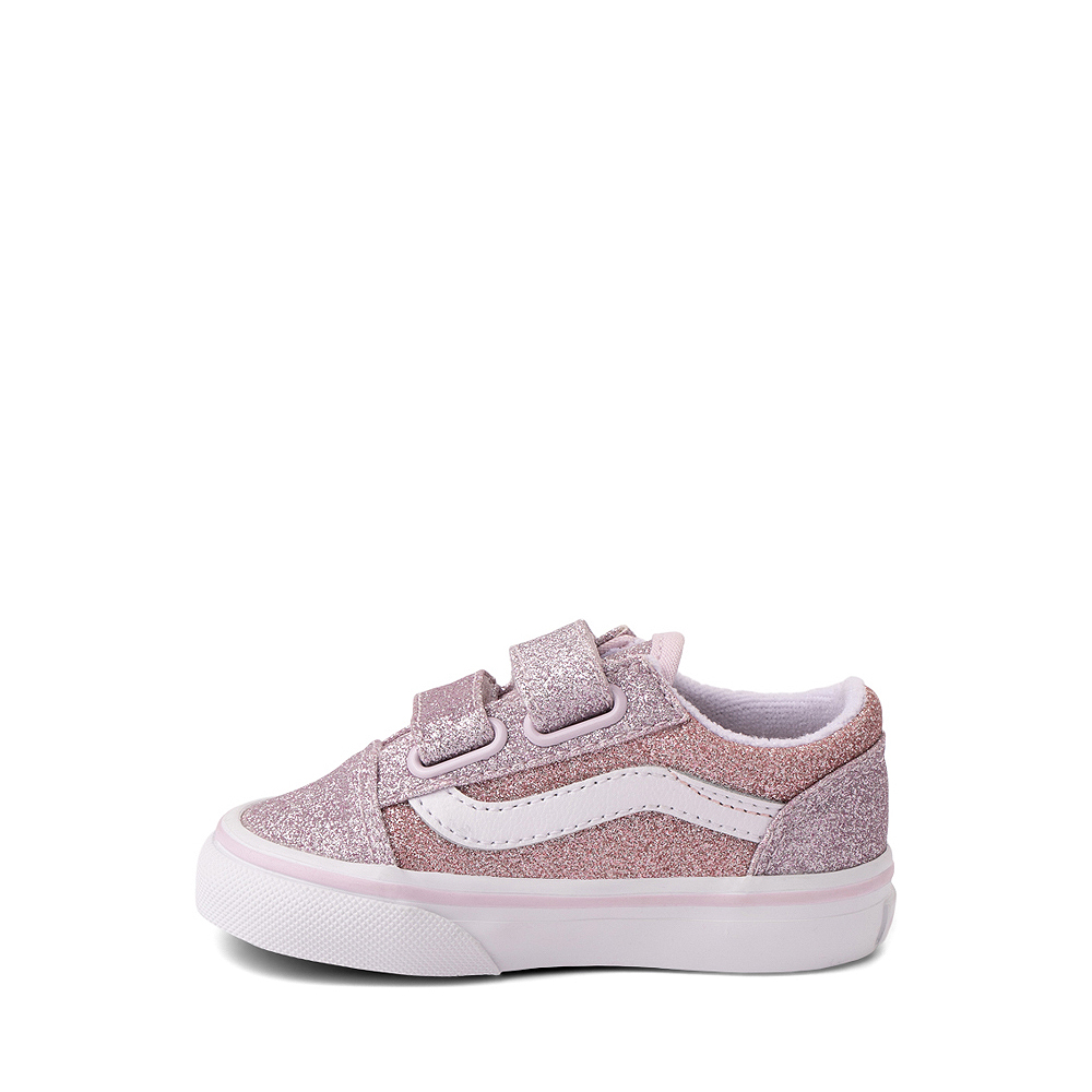 Vans Old Skool V Glitter Skate Shoe - Baby / Toddler - Ice / Powder Pink | Journeys