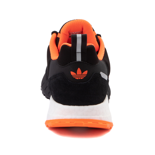 alternate view Mens adidas ZX 1K Boost Athletic Shoe - Black / Solar OrangeALT4
