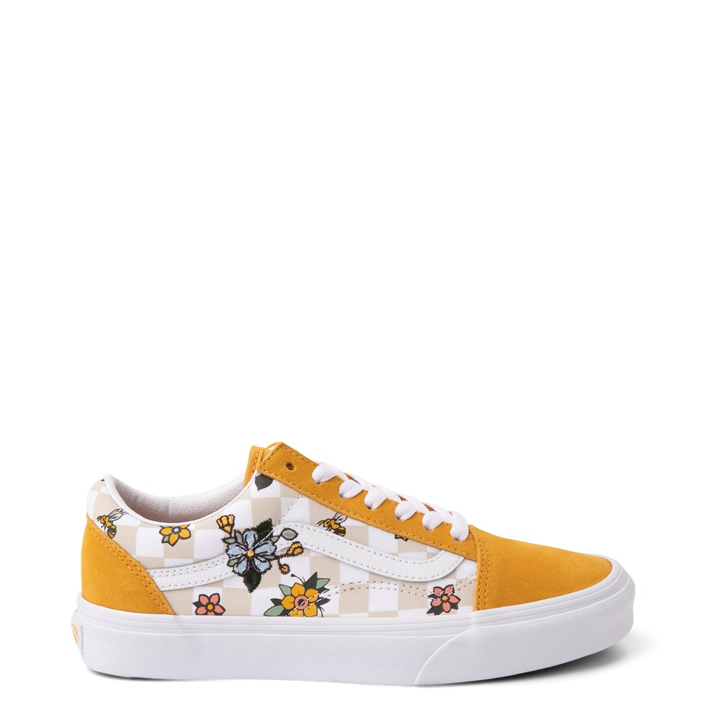Old Skool Cottage Checkerboard Skate - Yellow / Floral | Journeys