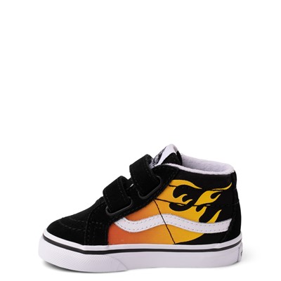 Alternate view of Vans Sk8 Mid Reissue V Hot Flame Skate Shoe - Baby / Toddler - Black