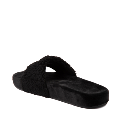 Alternate view of Womens Fila Fuzzy Drifter Slide Sandal - Black
