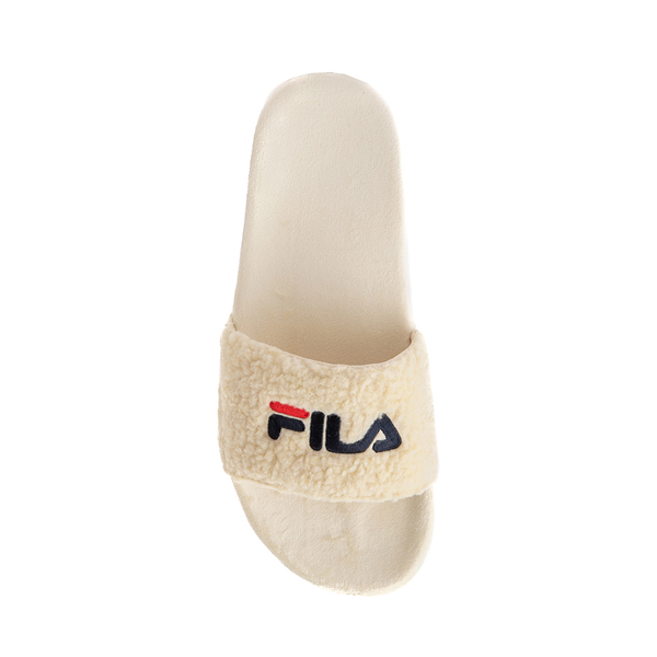 alternate view Womens Fila Fuzzy Drifter Slide Sandal - CreamALT2