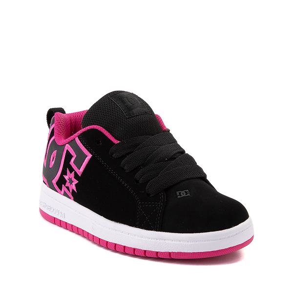 alternate view DC Court Graffik Skate Shoe - Little Kid / Big Kid - Black / PinkALT5