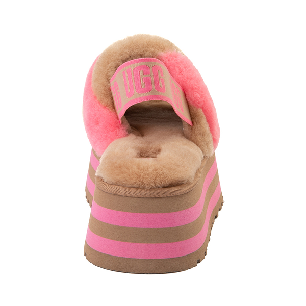 alternate view Womens UGG® Disco Stripe Platform Slide Sandal - Chestnut / Pink RoseALT4