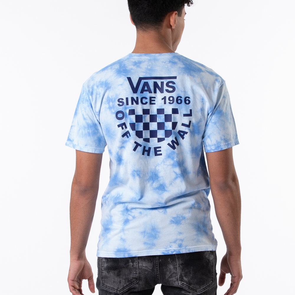 Mens Vans Checker Logo Tie Dye Tee - Nautical Blue