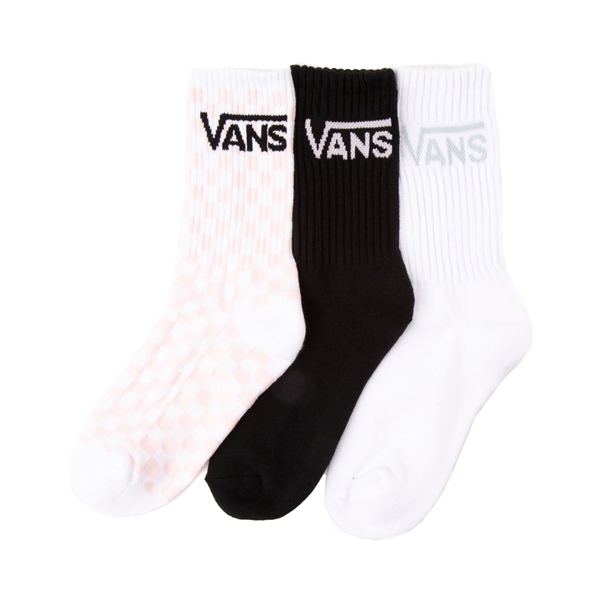 alternate view Womens Vans Checkerboard Crew Socks 3 Pack - Pink / White / BlackALT1