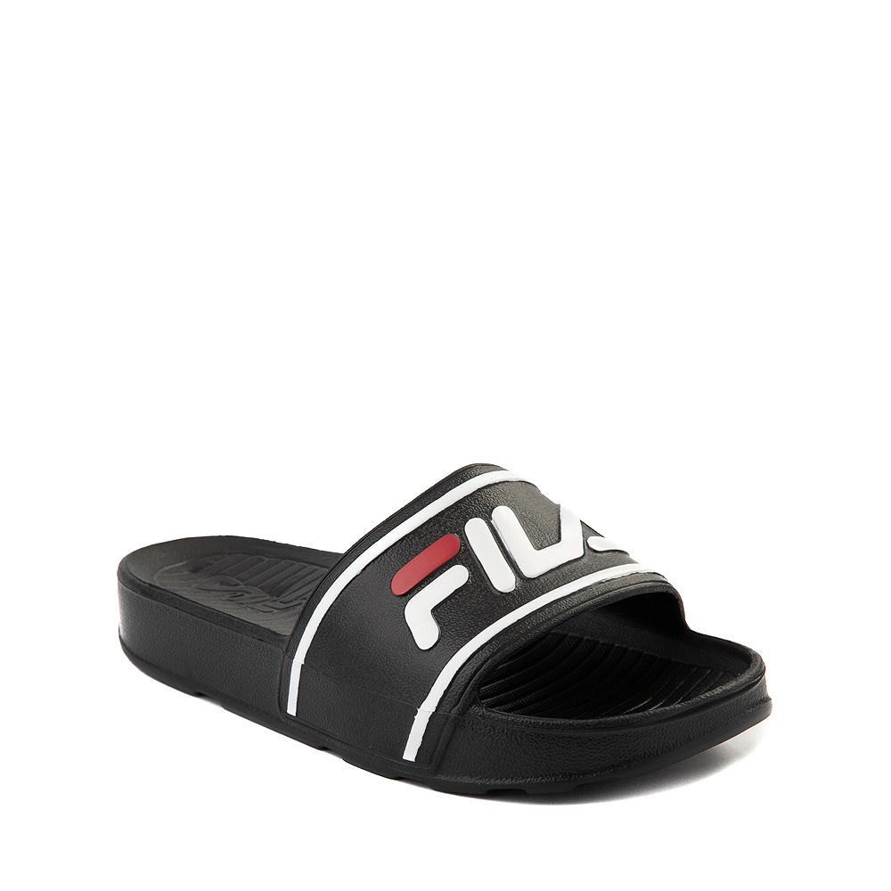 Fila Sleek Slide Sandal - Little / Big Kid - Black / White / Journeys