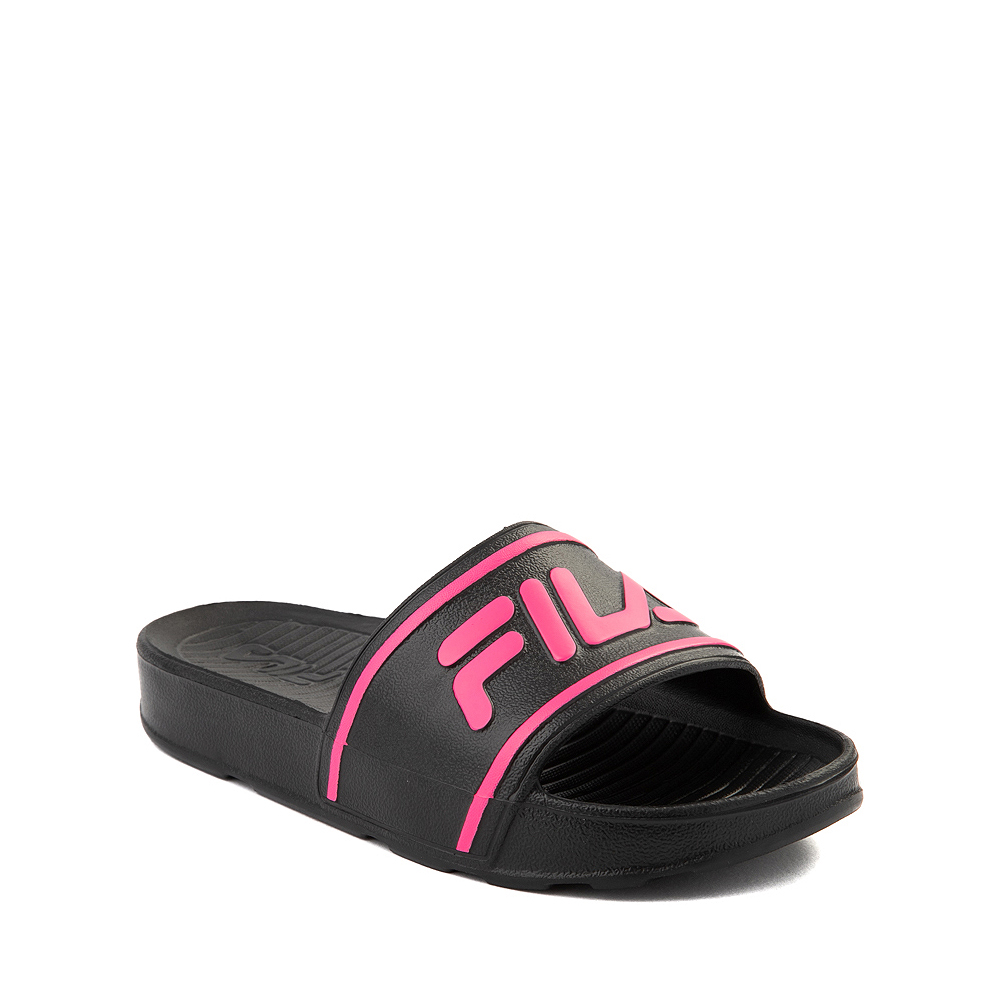 Fila Sleek Slide Sandal - Toddler / Little Kid / Big Kid - Black / Pink ...