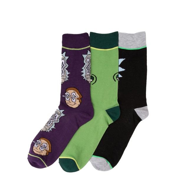 alternate view Mens Rick And Morty Crew Socks 3 Pack - MulticolorALT1