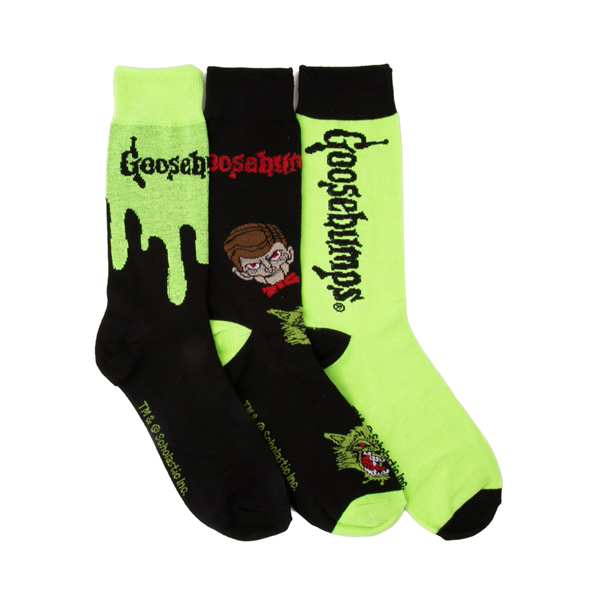 Mens Goosebumps Crew Socks 3 Pack - Black / Green
