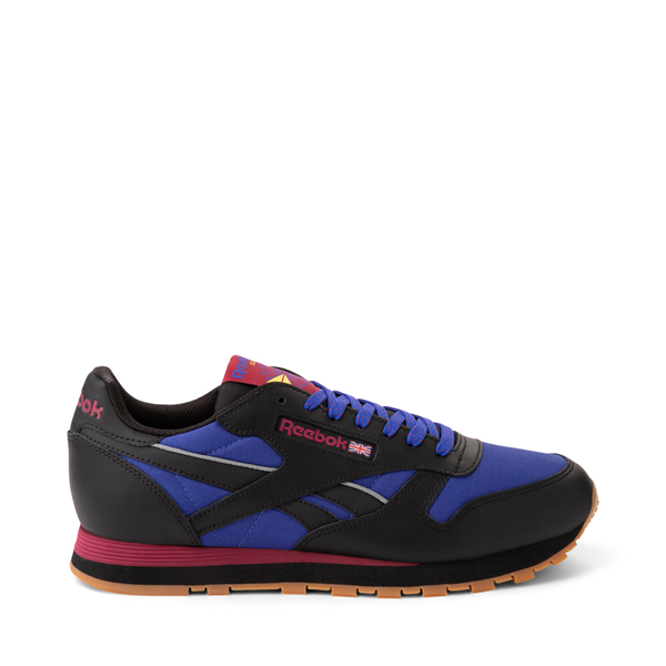 Main view of Mens Reebok Classic Leather Athletic Shoe - Black / Cobalt