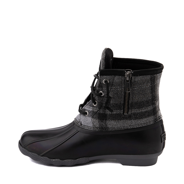alternate view Womens Sperry Top-Sider Saltwater Plaid Wool Boot - Black / CharcoalALT1