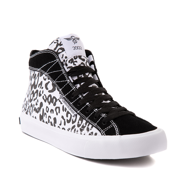 alternate view Womens Creative Recreation Helious Hi Sneaker - Black / White LeopardALT5