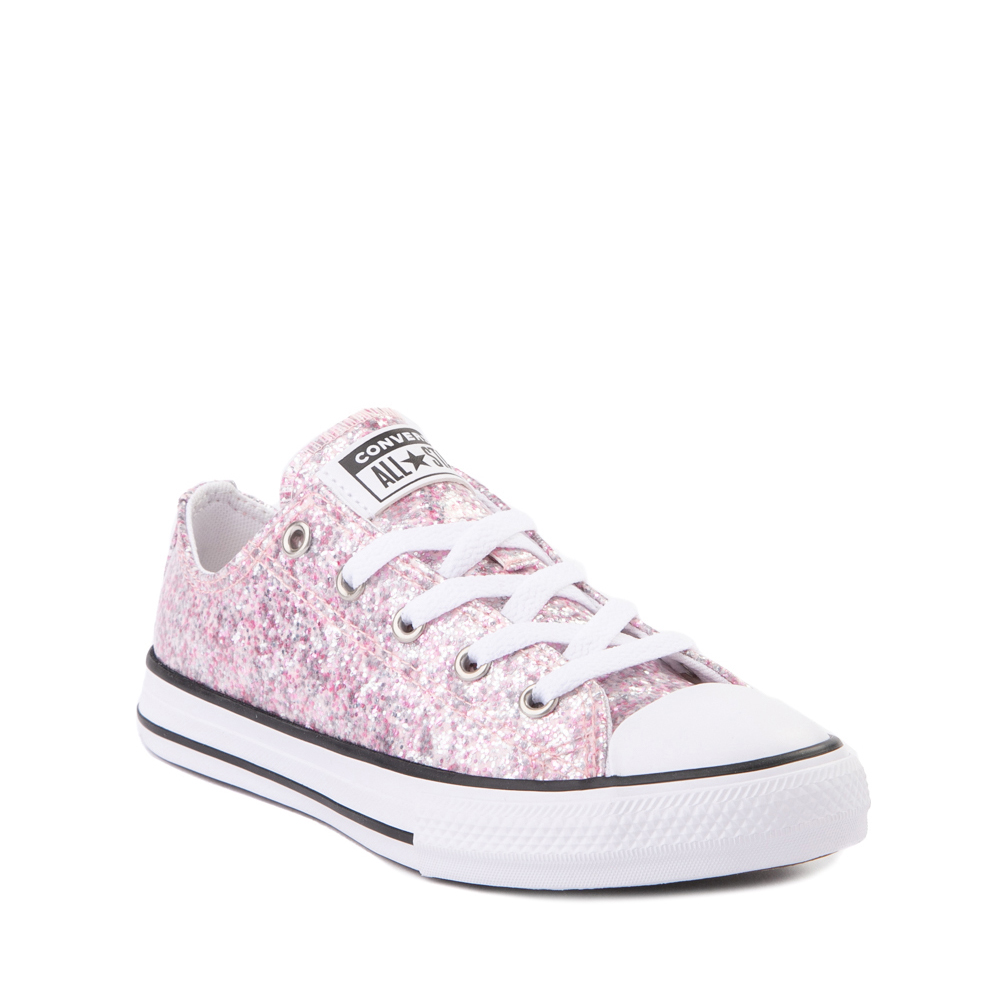 Converse Chuck Taylor All Star Lo Glitter Sneaker - Little Kid / Big Kid -  Pink Foam عرض نظارات