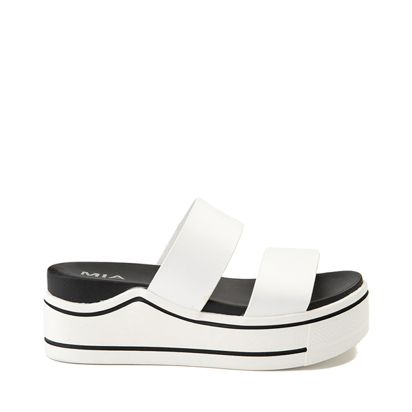 platform slide sandals white