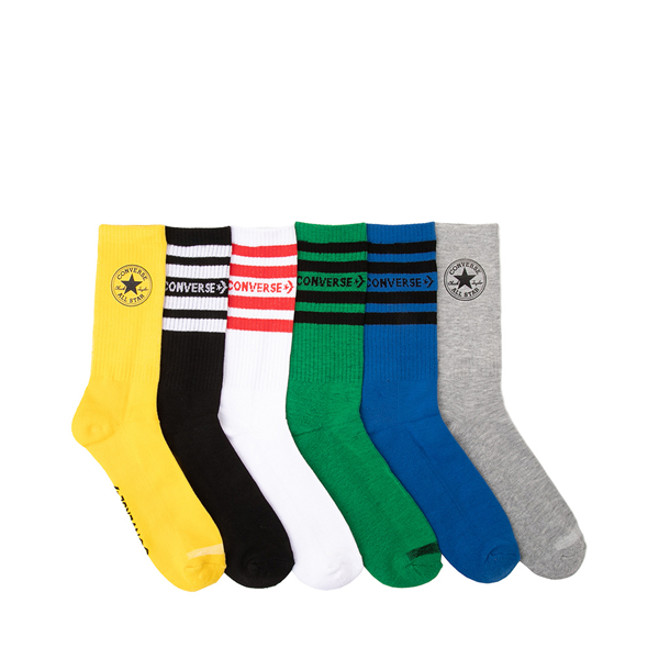 Main view of Mens Converse Bright Crew Socks 6 Pack - Multicolor