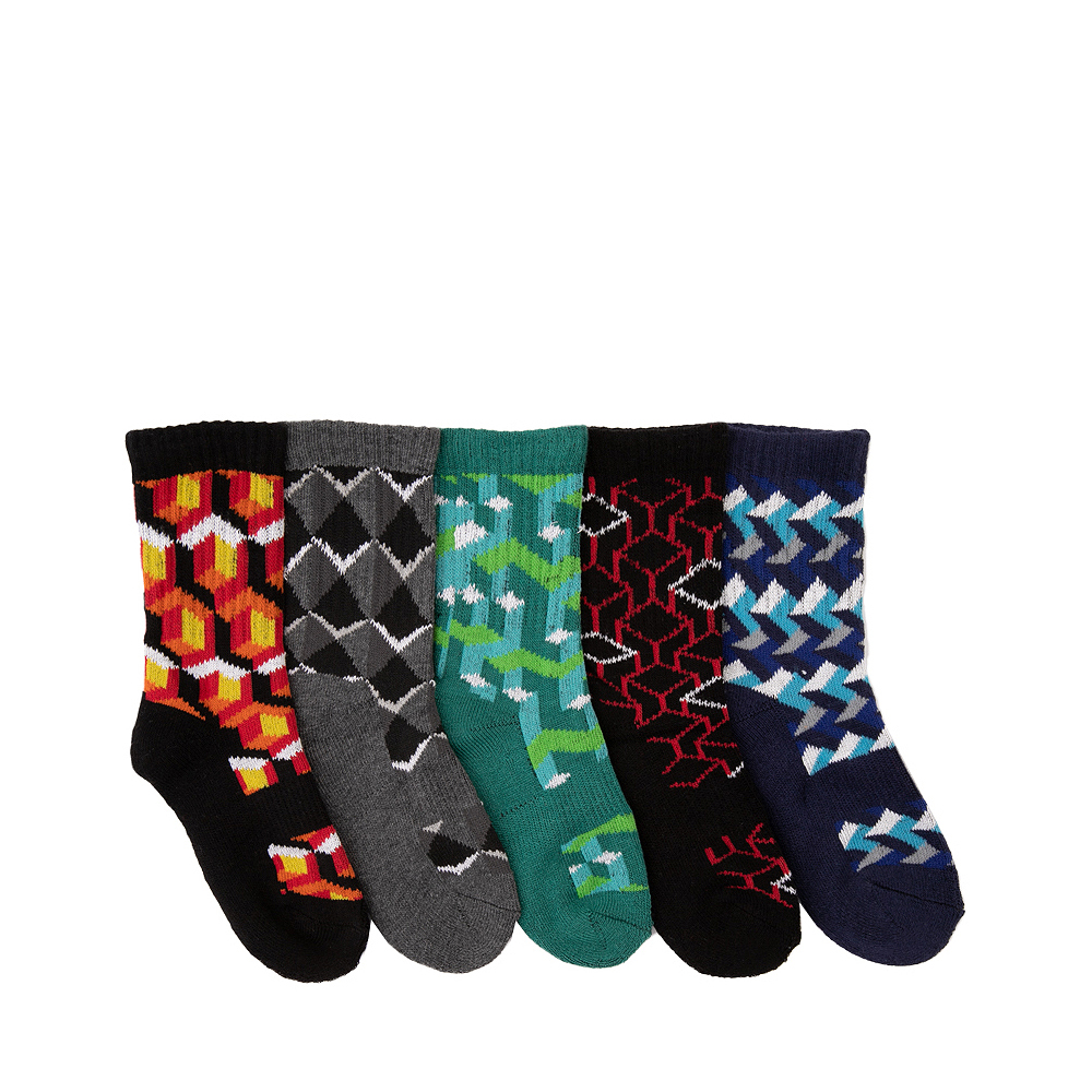 3D Glow Crew Socks 5 Pack - Toddler - Multicolor