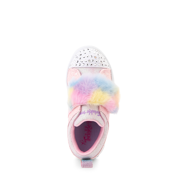 alternate view Skechers Twinkle Toes Twi-Lites Ooh La Fur Sneaker - Toddler - Light Pink / MulticolorALT2