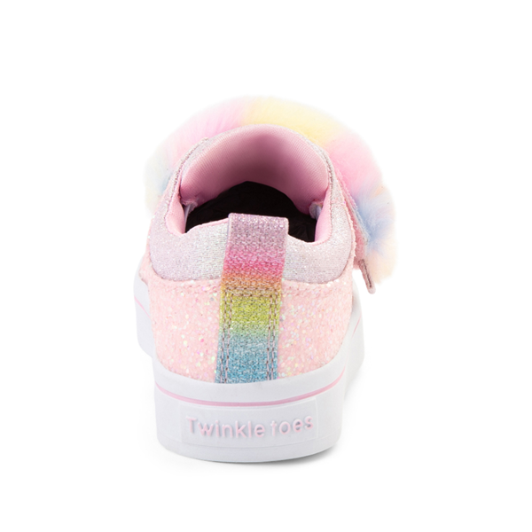 alternate view Skechers Twinkle Toes Twi-Lites Ooh La Fur Sneaker - Toddler - Light Pink / MulticolorALT4