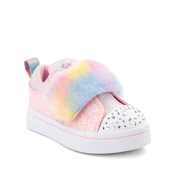 alternate view Skechers Twinkle Toes Twi-Lites Ooh La Fur Sneaker - Toddler - Light Pink / MulticolorALT5