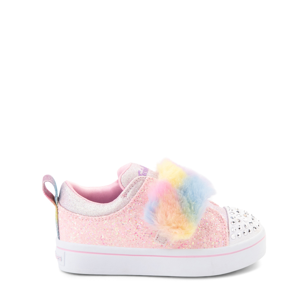 Skechers Twinkle Toes Twi-Lites Ooh La Fur Sneaker - Toddler - Light Pink / Multicolor