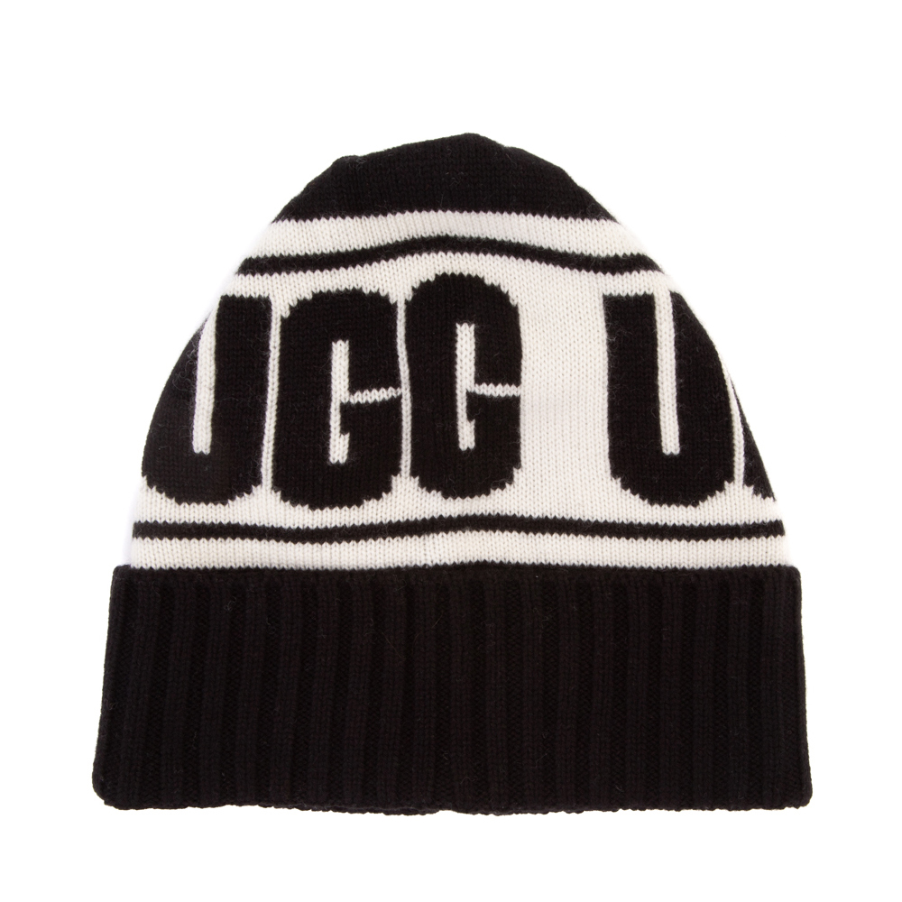 UGG® Knit Logo Stadium Beanie - Black | Journeys