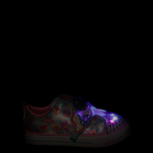 alternate view Skechers Twinkle Toes Shuffle Lites Rainbow Sprinkles Sneaker - Toddler / Little Kid - Light BlueALT1