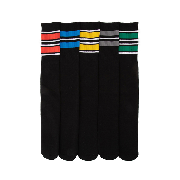 Mens Glow Stripe Tube Socks 5 Pack Black / Multicolor Journeys