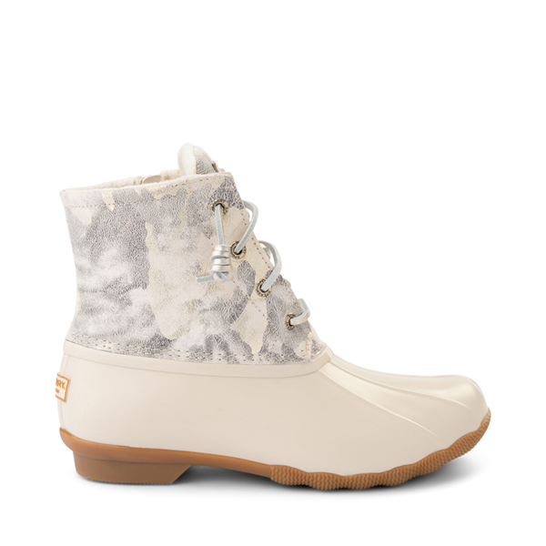 Main view of Womens Sperry Top-Sider Saltwater Duck Boot - Ivory / Metallic Camo