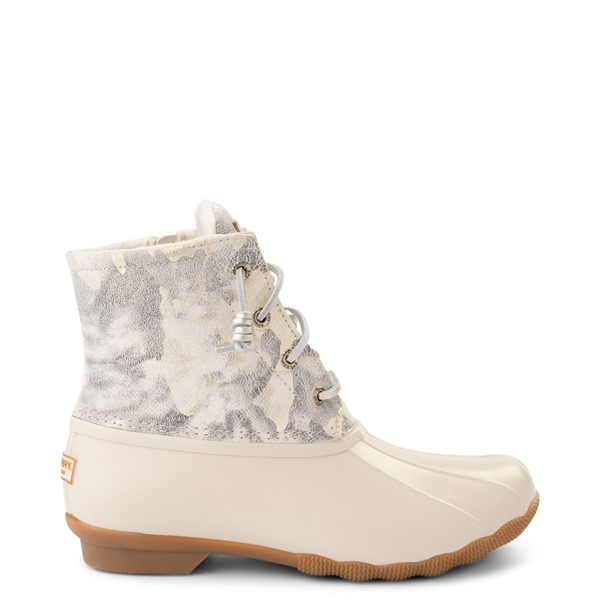 Main view of Womens Sperry Top-Sider Saltwater Duck Boot - Ivory / Metallic Camo