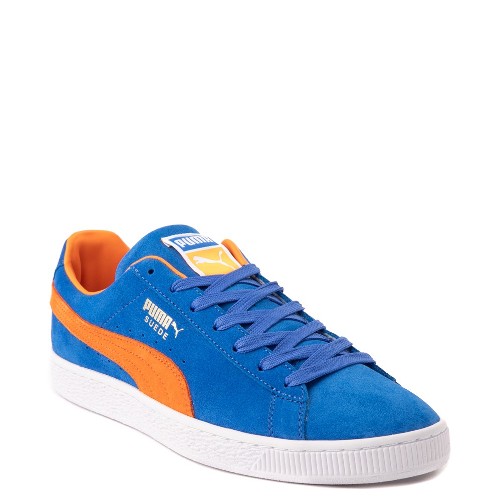 Mens Puma Suede Athletic Shoe - Royal Blue / Vibrant Orange | Journeys