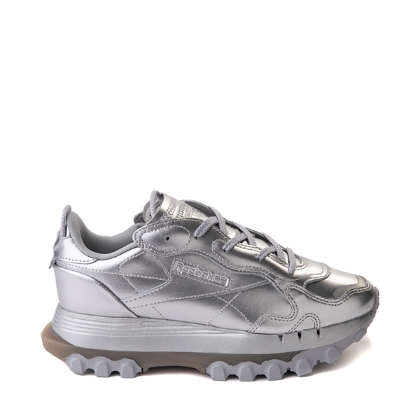 Womens Reebok x Cardi B Classic Leather Athletic Shoe - Silver