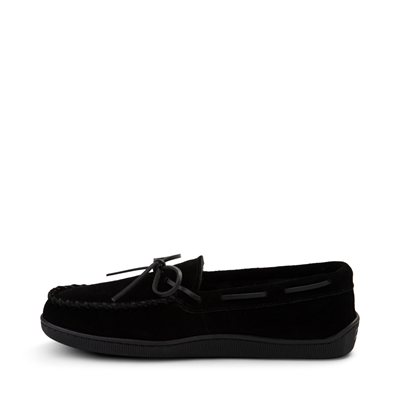 Alternate view of Mens Minnetonka Pile Lined Hardsole Slipper - Black