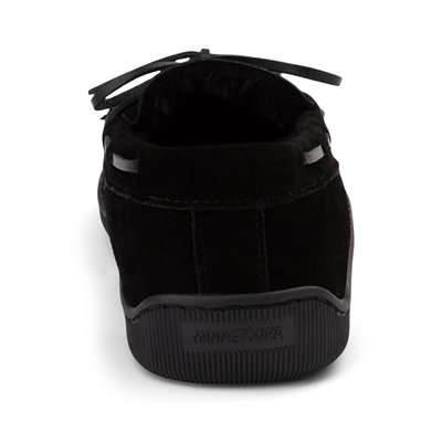 Minnetonka Men\'s 13M Pile Lined Hardsole Black Suede Moccasin In-Out Door Sipper Minnetonka Pile Lined Hardsole Moccasin Slipper - Men main image 2