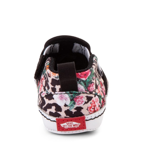 alternate view Vans Slip On V Skate Shoe - Baby - Black / Leopard FloralALT4