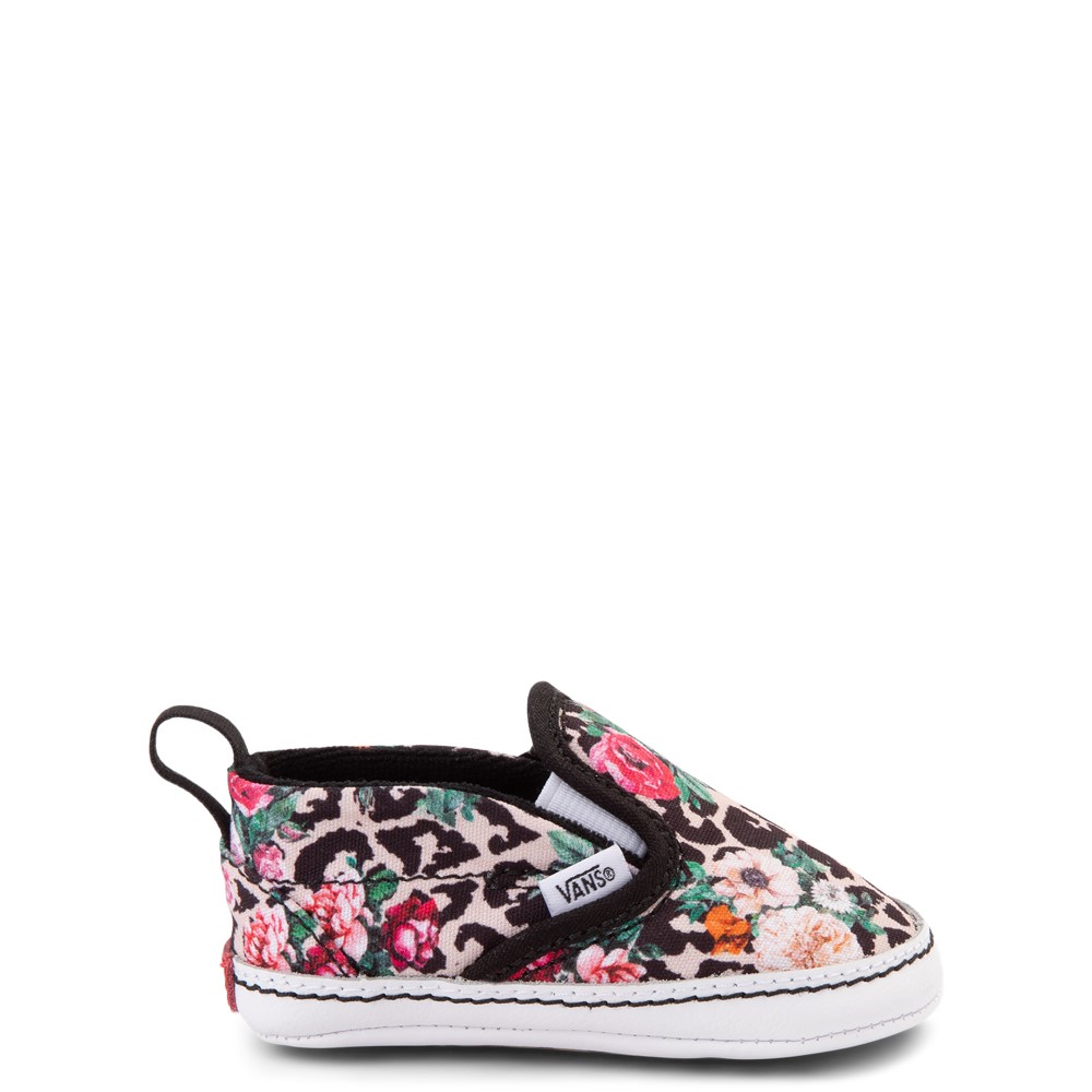 Vans Slip On V Skate Shoe - Baby - Black / Leopard Floral