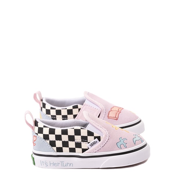 Vans x Skateistan Slip On V Checkerboard Skate Shoe - Baby / Toddler - Light Pink